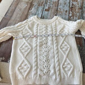 Anthropologie brand Knitted and knitted Elegant White Cable Knit Sweater